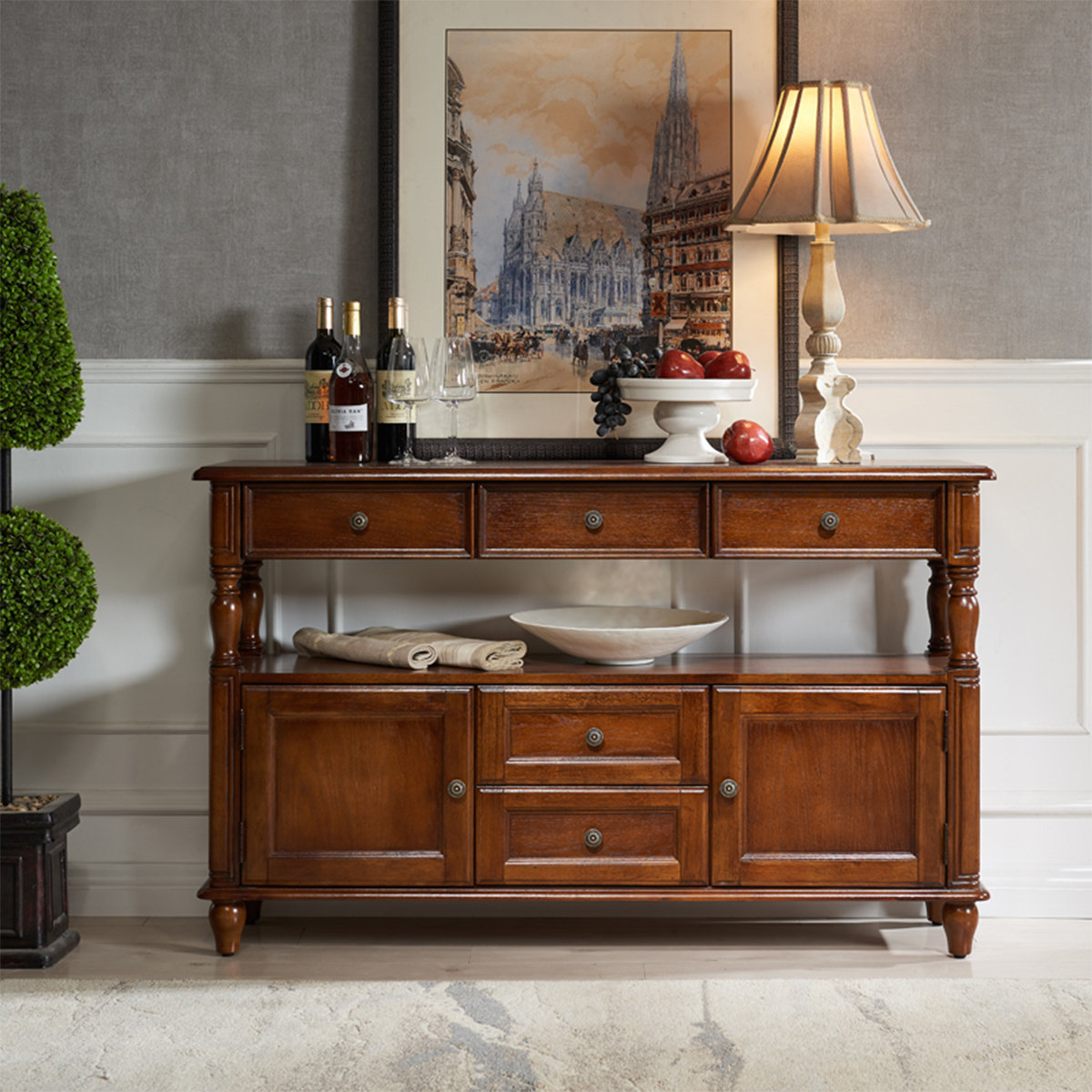 Coxambrey Retro Solid Wood Rectangular Entryway Cabinet | Wayfair